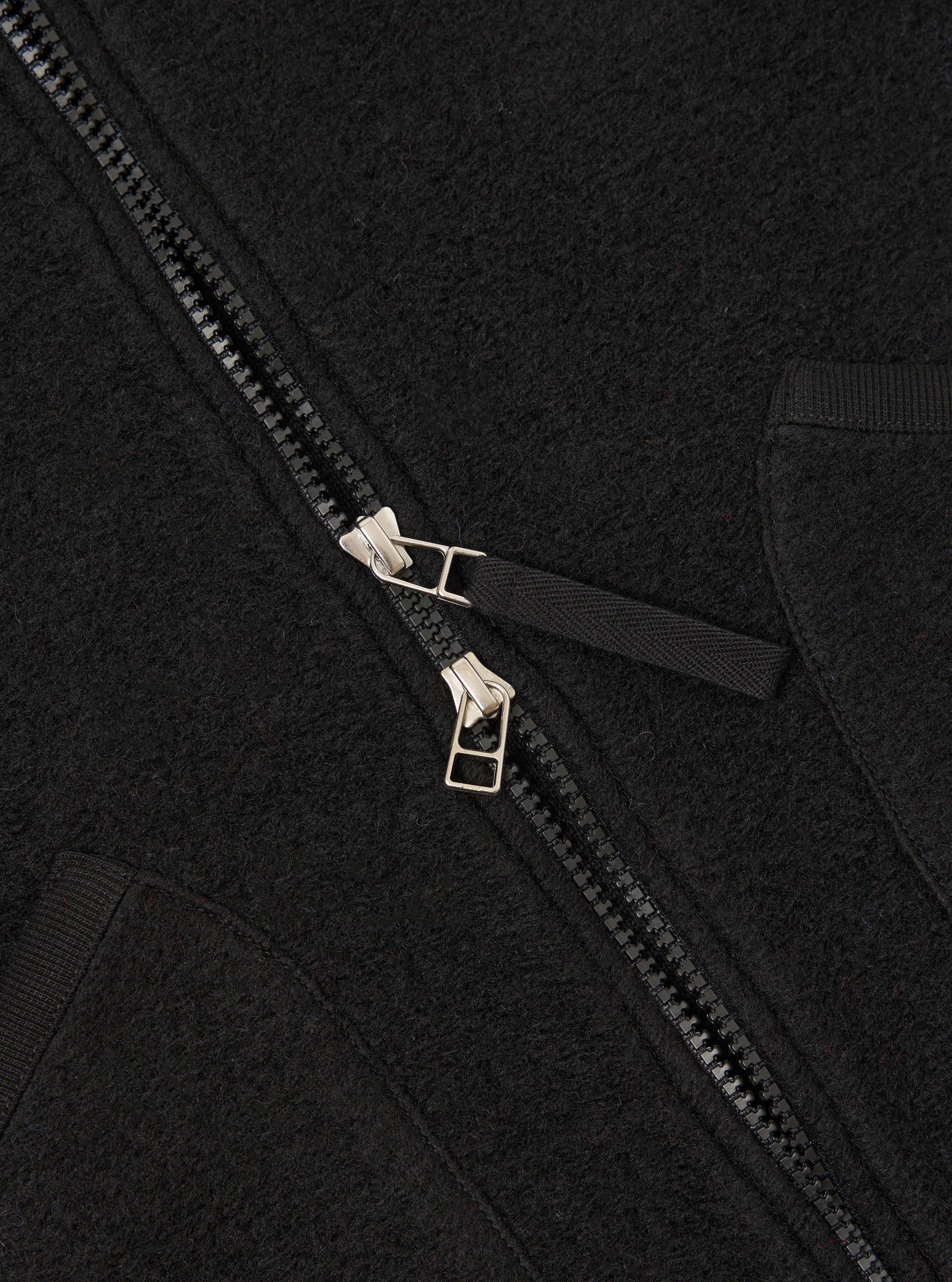 Men's Black Wool Fleece Zip Waistcoat – Universal Works
