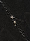 Black Wool Fleece Zip Waistcoat
