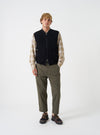 Black Wool Fleece Zip Waistcoat