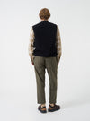 Black Wool Fleece Zip Waistcoat
