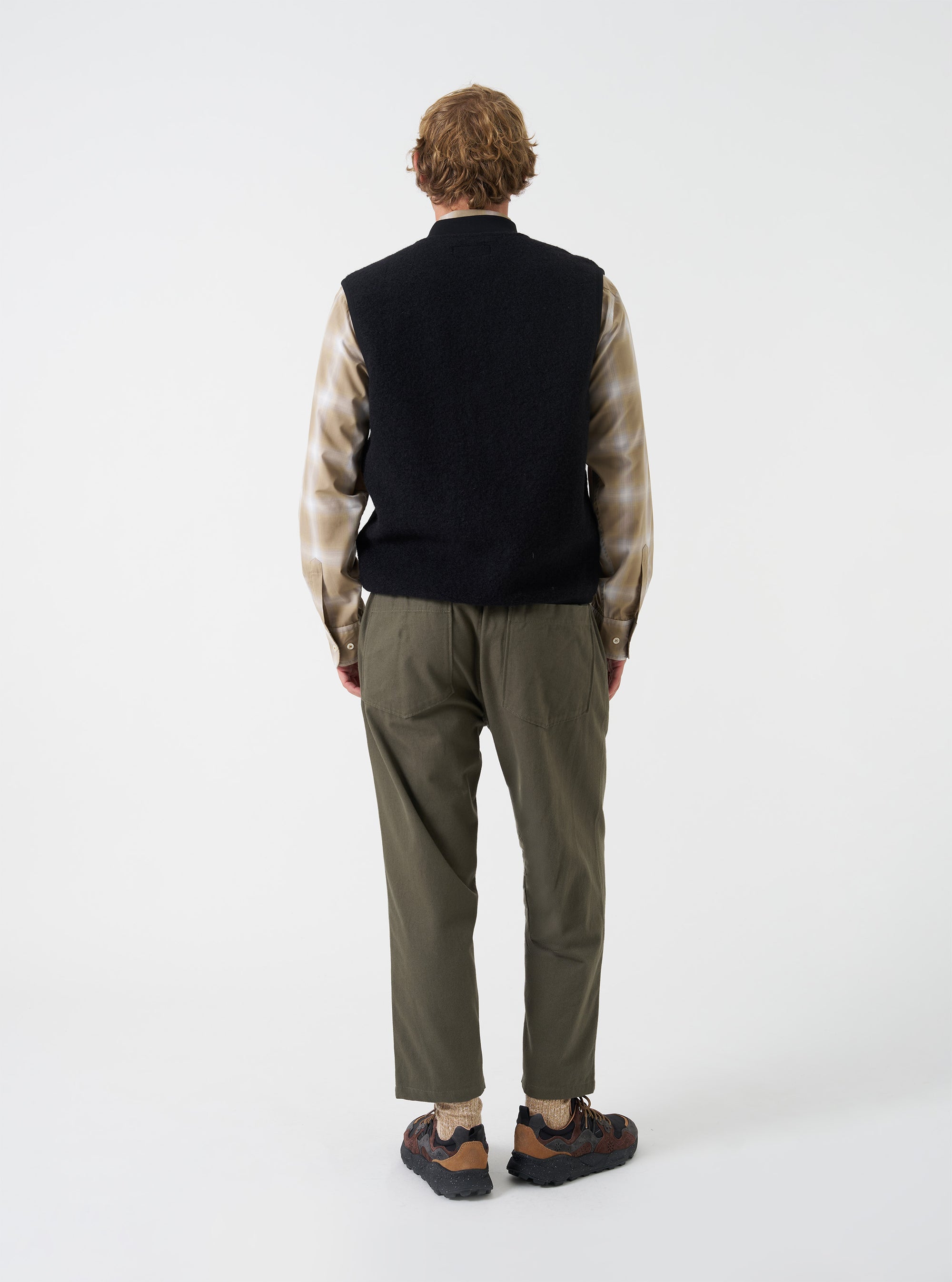 Black Wool Fleece Zip Waistcoat
