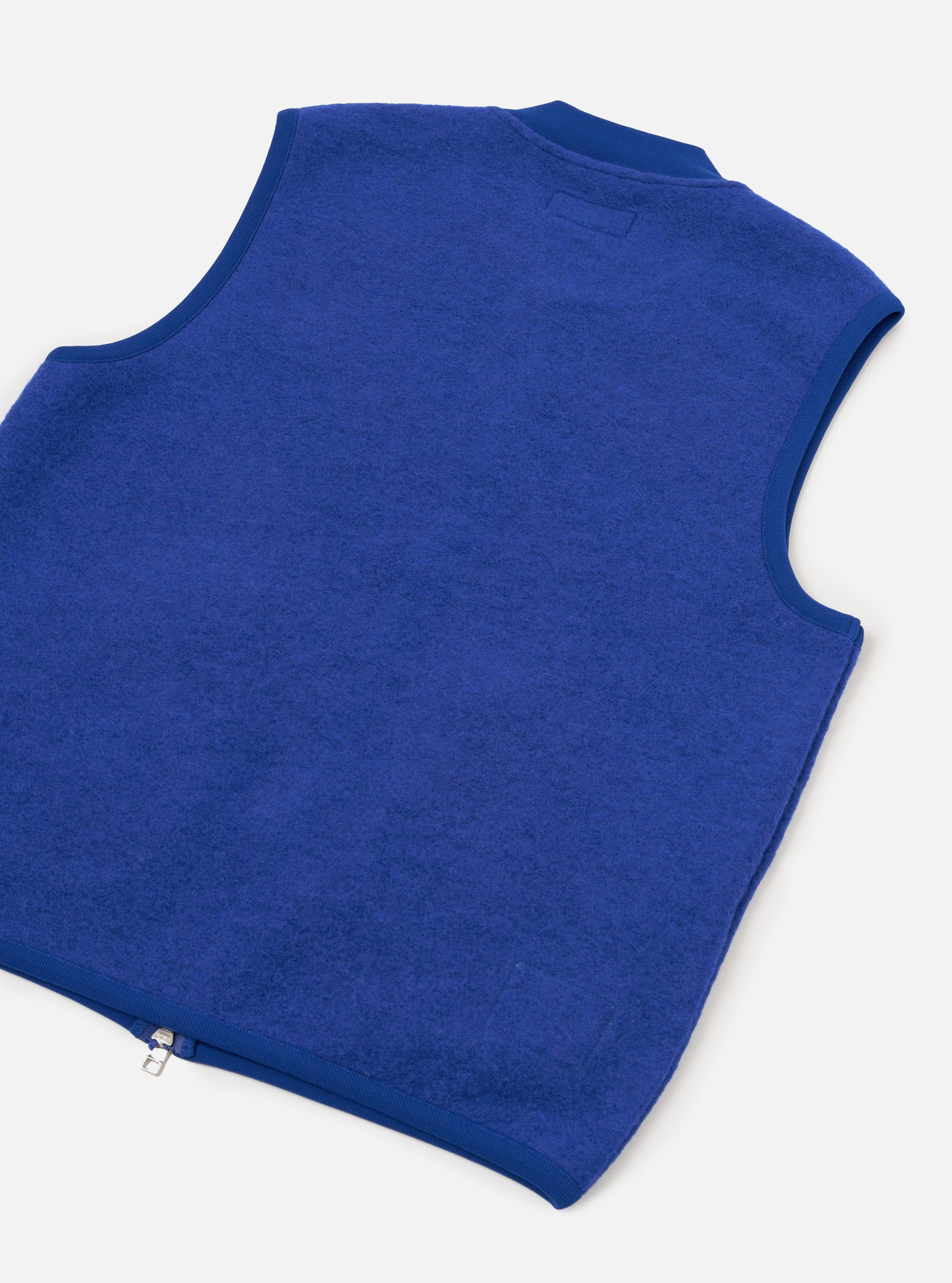 Blue Wool Fleece Zip Waistcoat
