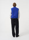 Blue Wool Fleece Zip Waistcoat