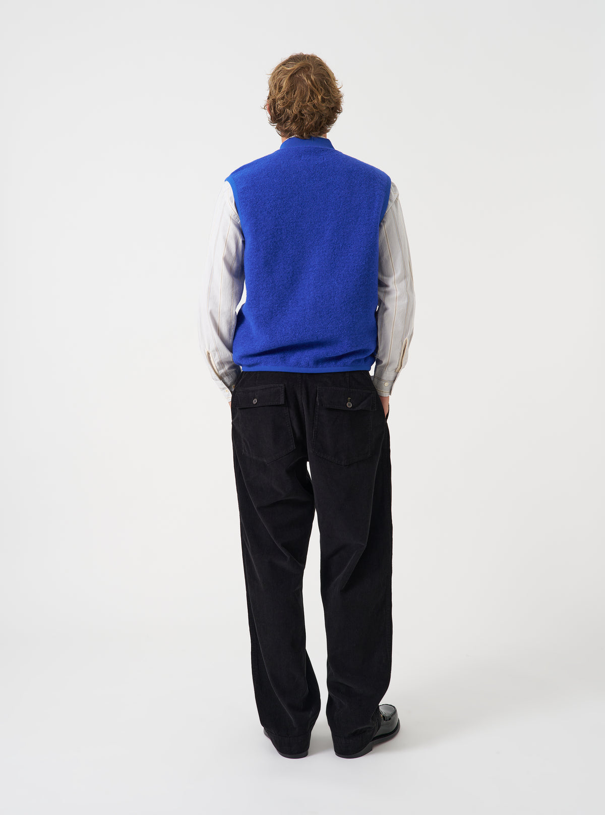 Blue Wool Fleece Zip Waistcoat