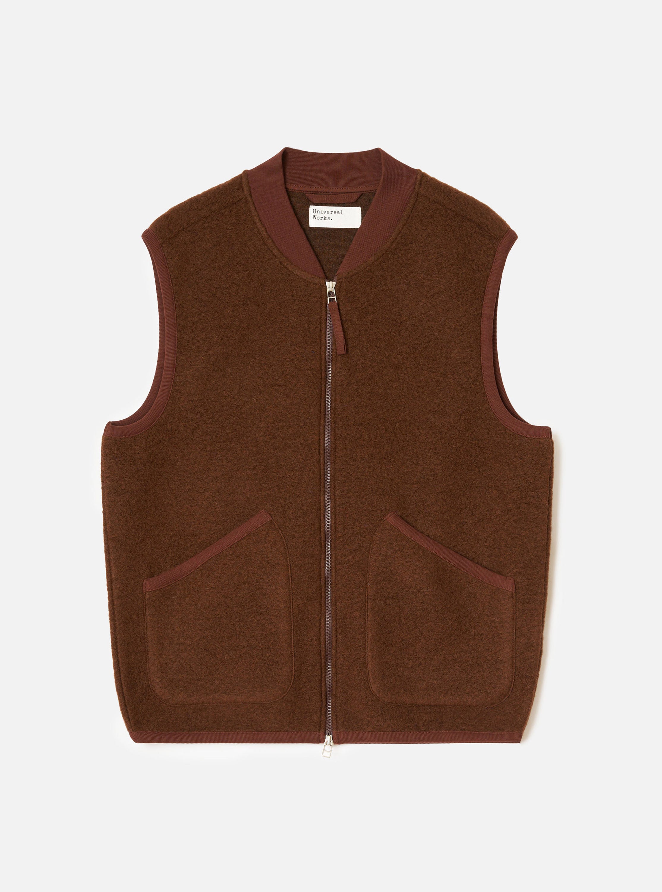 Men's Navy Wool Fleece Zip Waistcoat – Universal Works