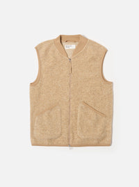 Fawn Wool Fleece Zip Waistcoat