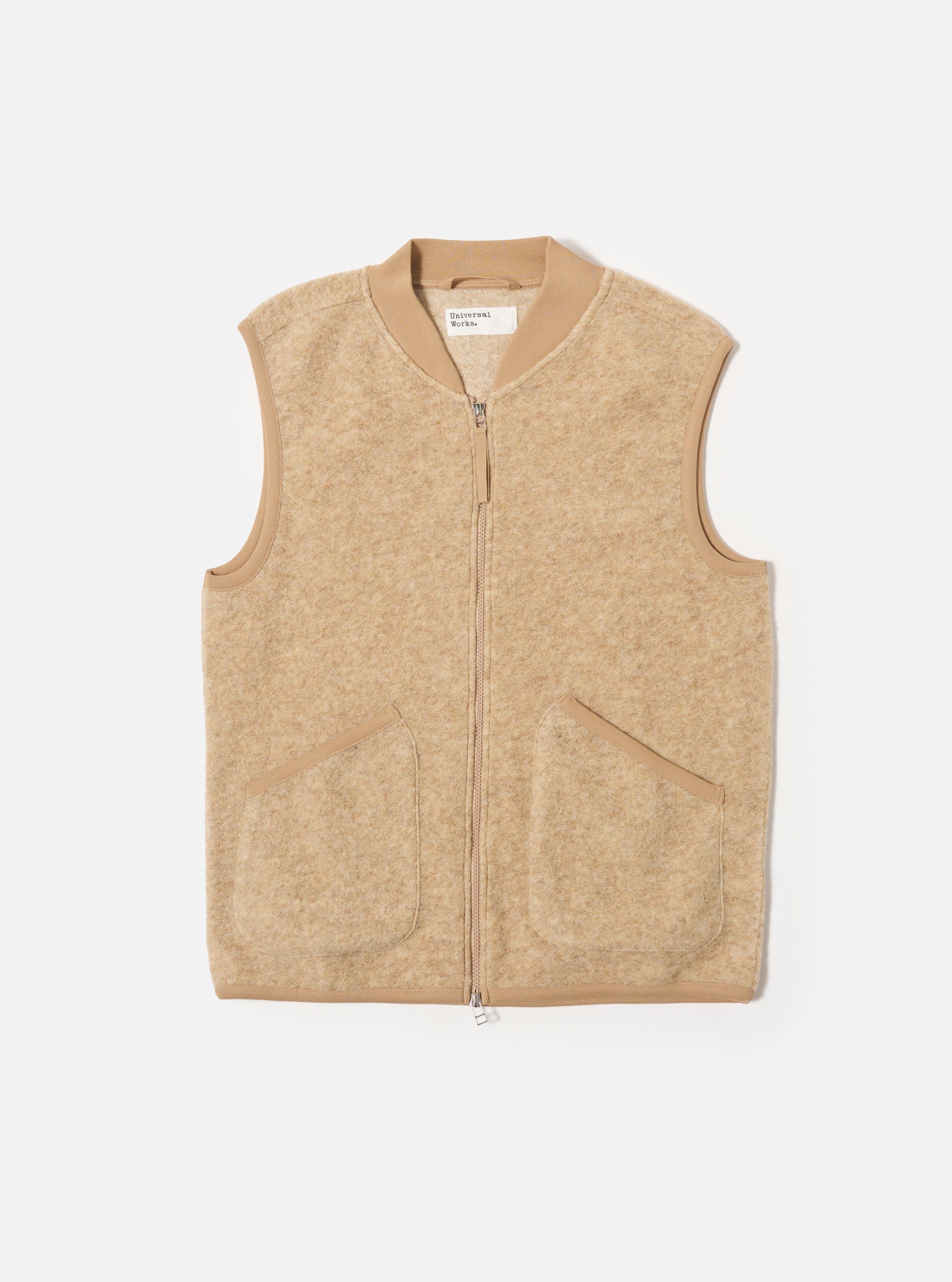 Fawn Wool Fleece Zip Waistcoat