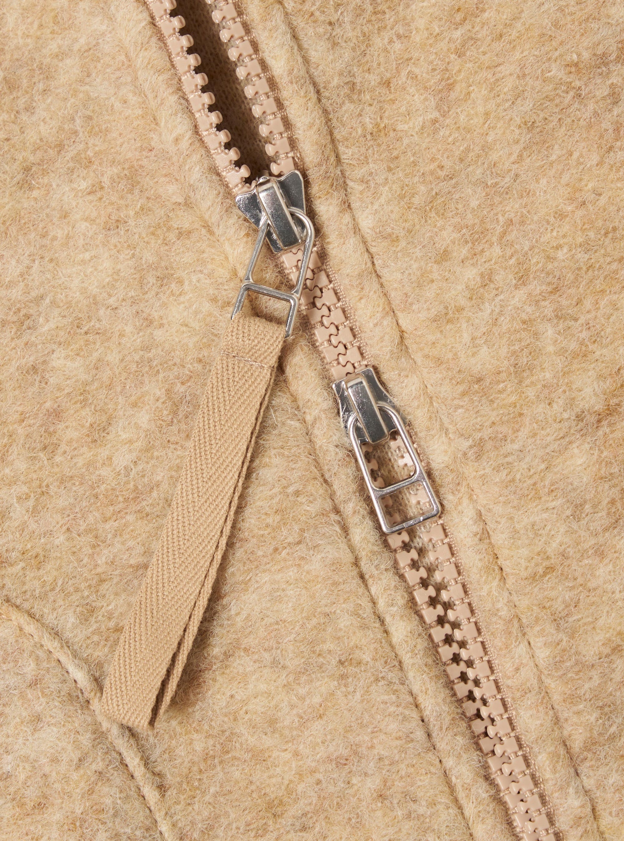Fawn Wool Fleece Zip Waistcoat