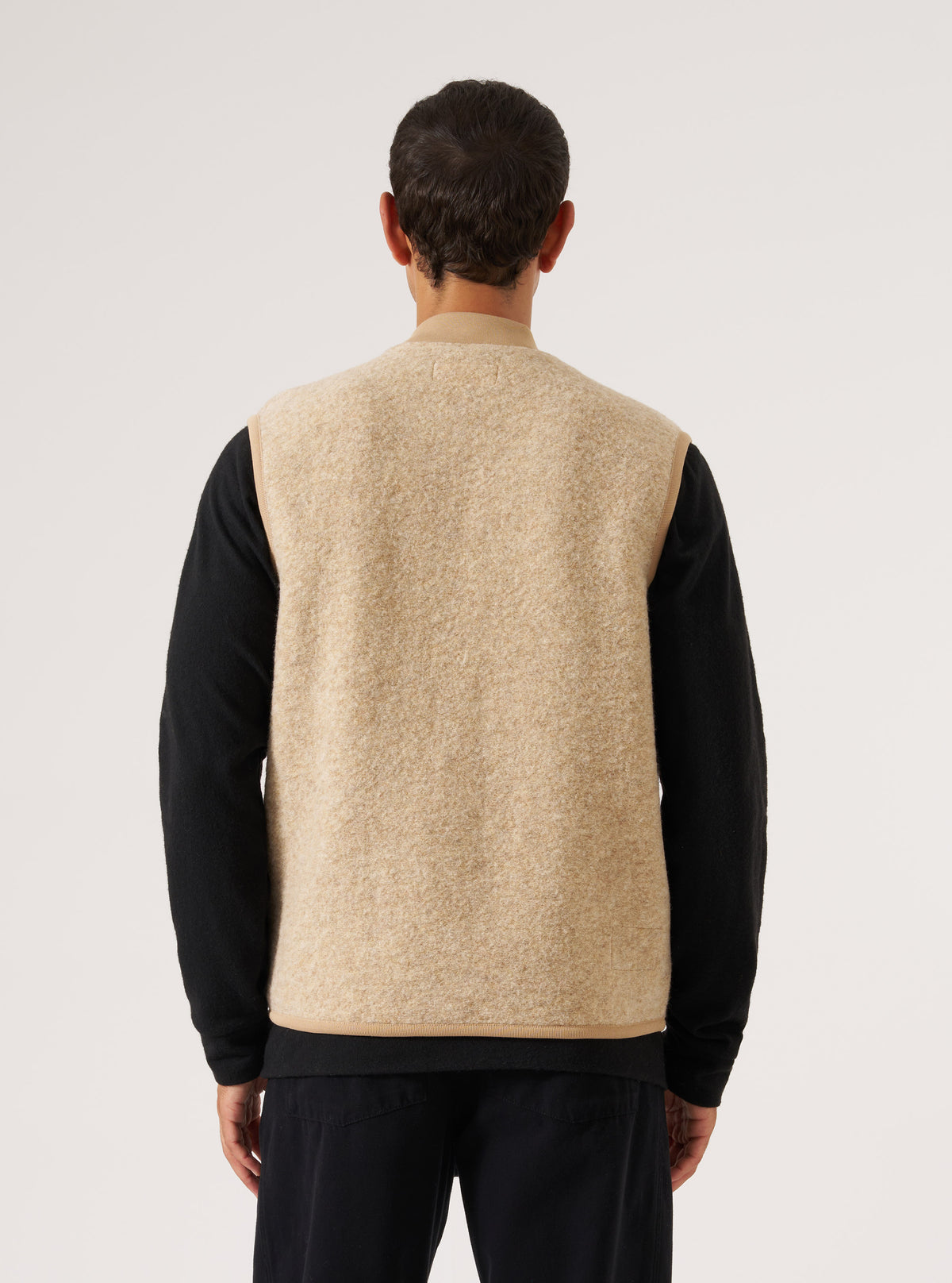 Fawn Wool Fleece Zip Waistcoat