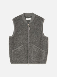 Grey Marl Wool Fleece Zip Waistcoat