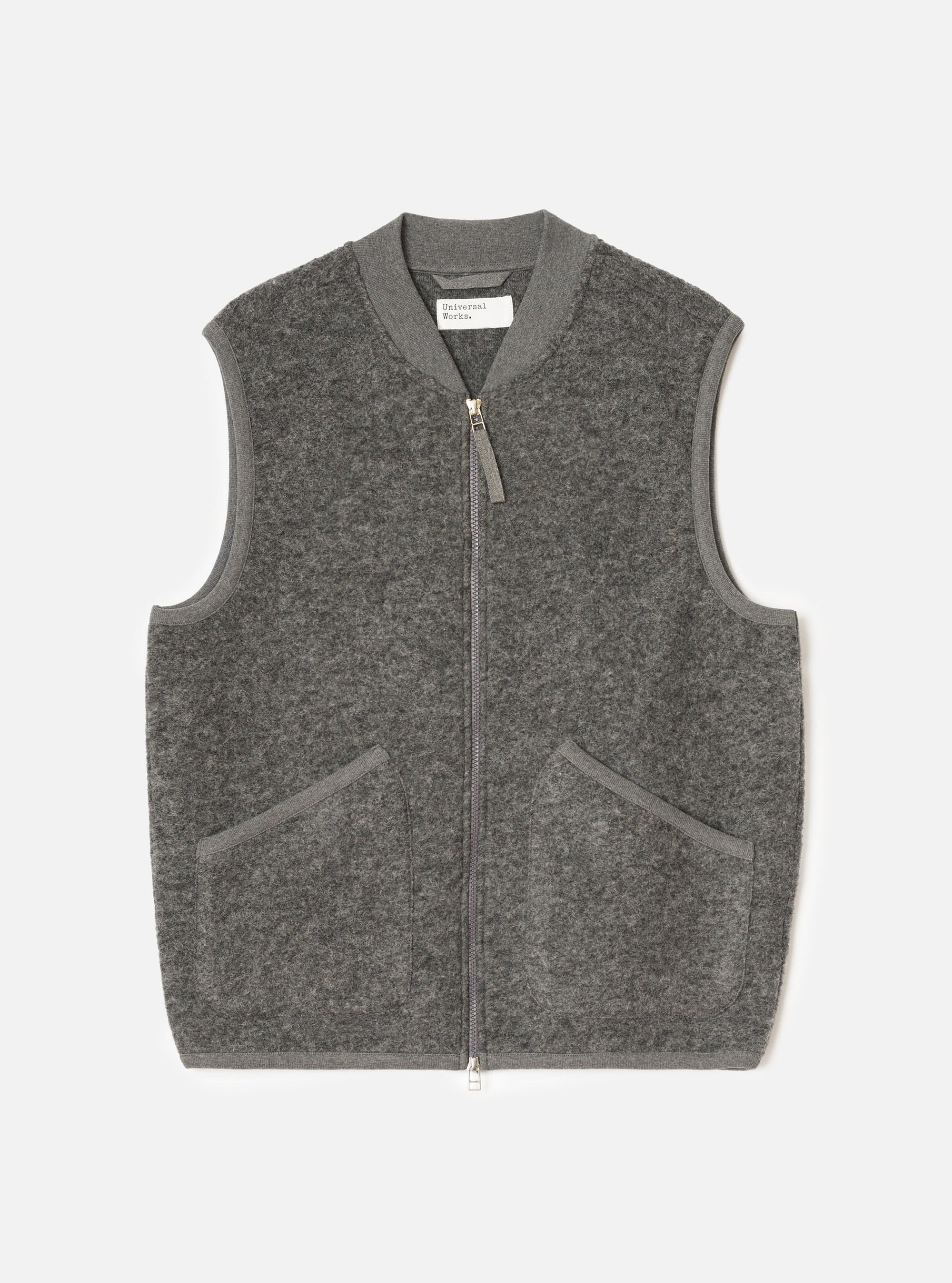 Grey Marl Wool Fleece Zip Waistcoat