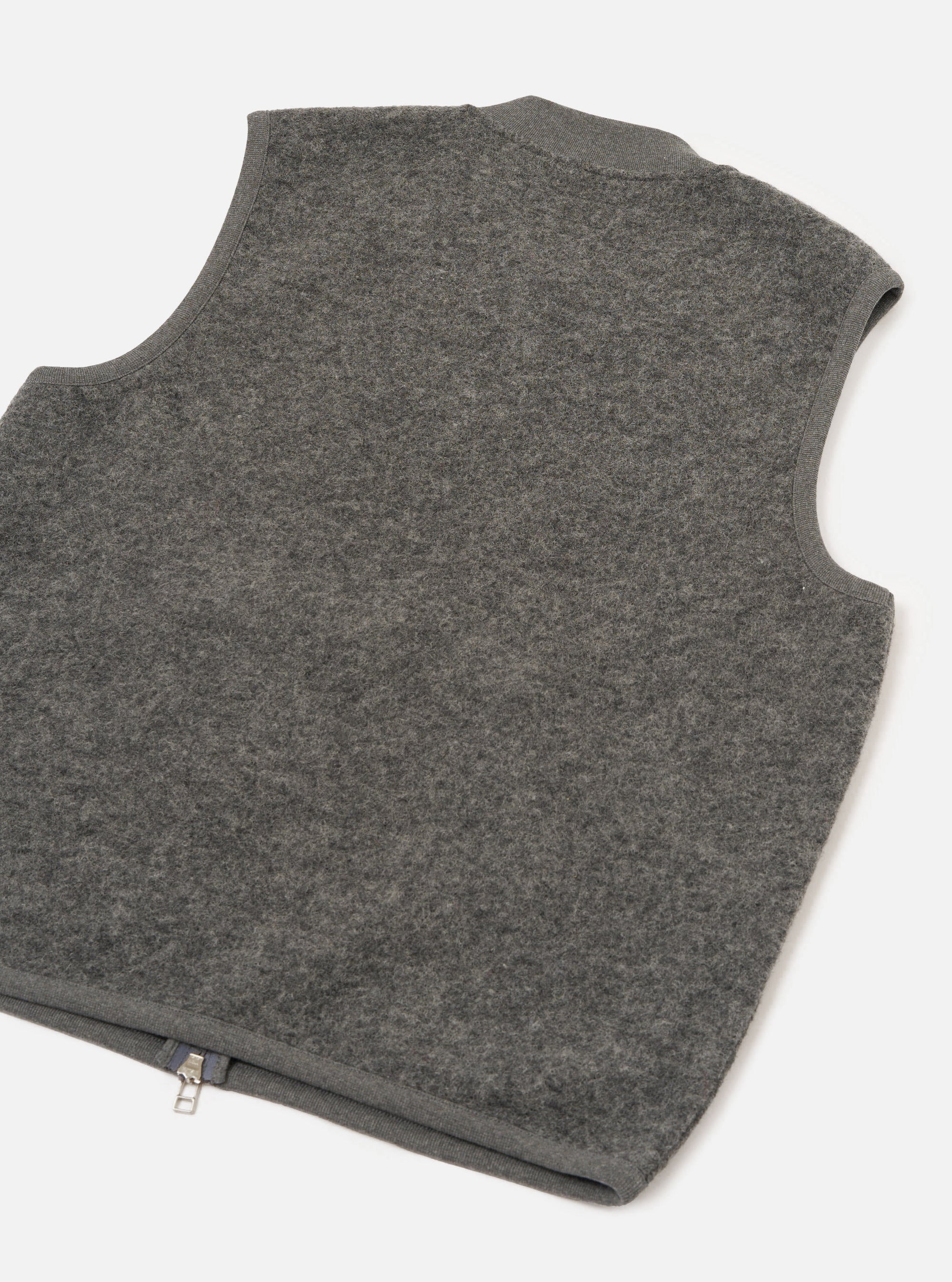 Grey Marl Wool Fleece Zip Waistcoat