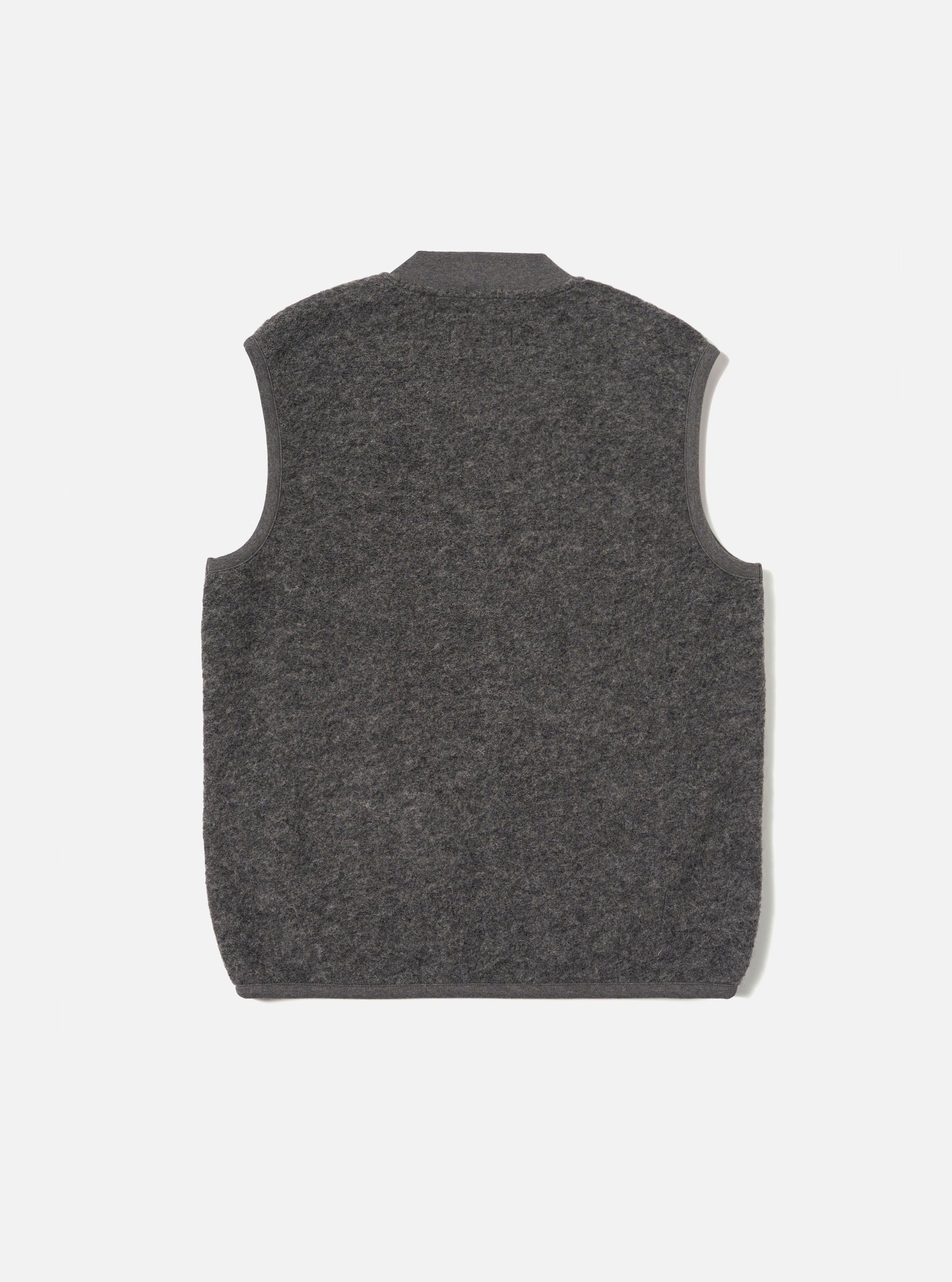Grey Marl Wool Fleece Zip Waistcoat