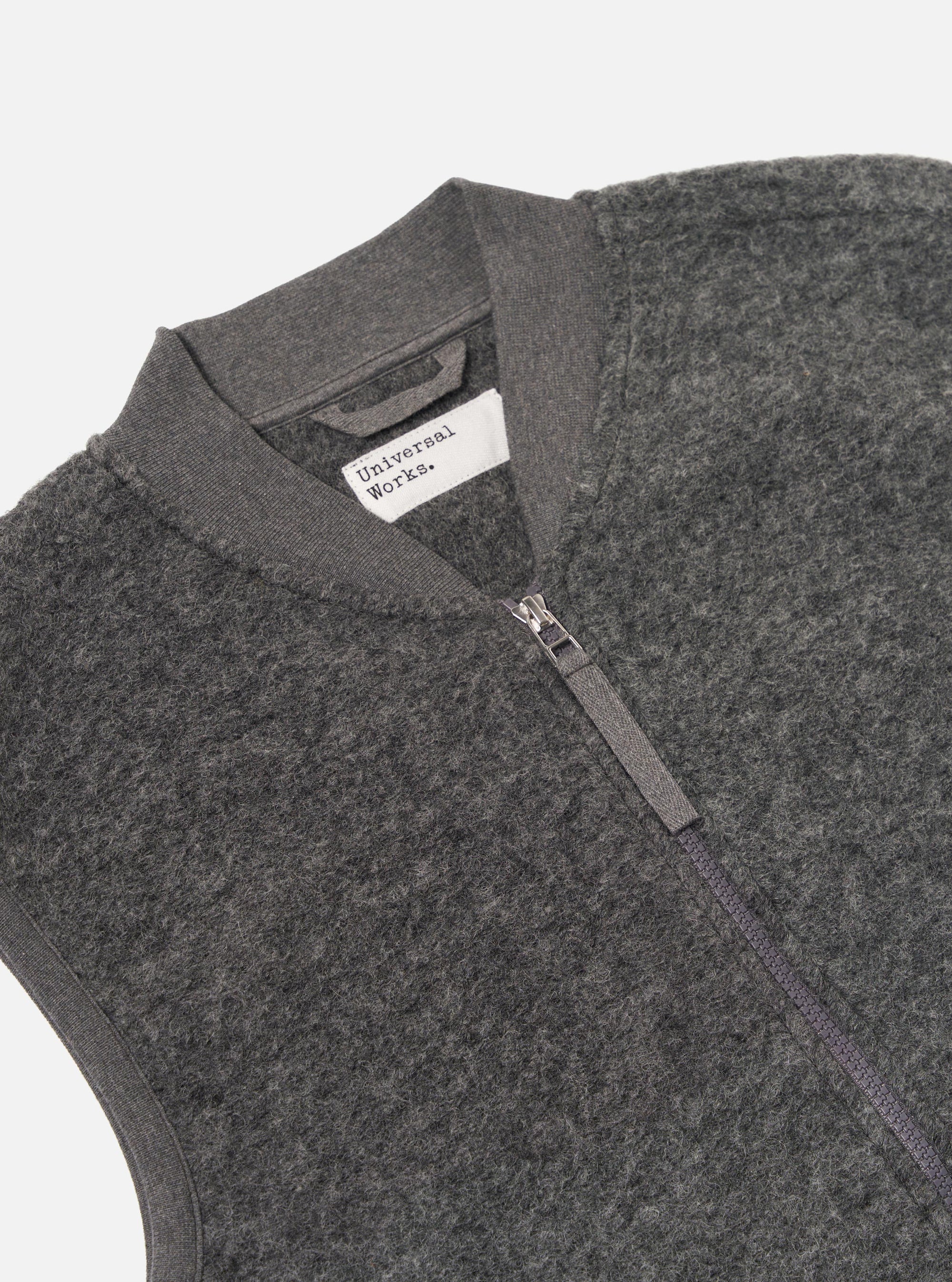 Grey Marl Wool Fleece Zip Waistcoat