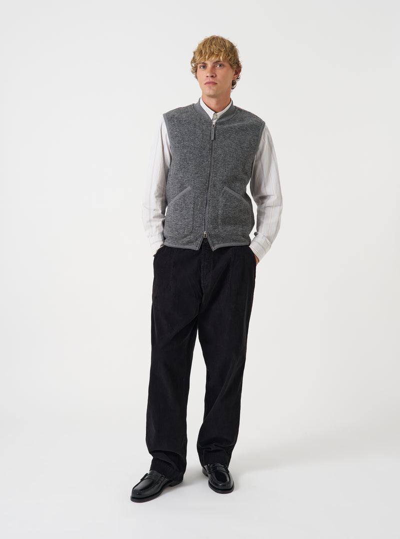 Grey Marl Wool Fleece Zip Waistcoat