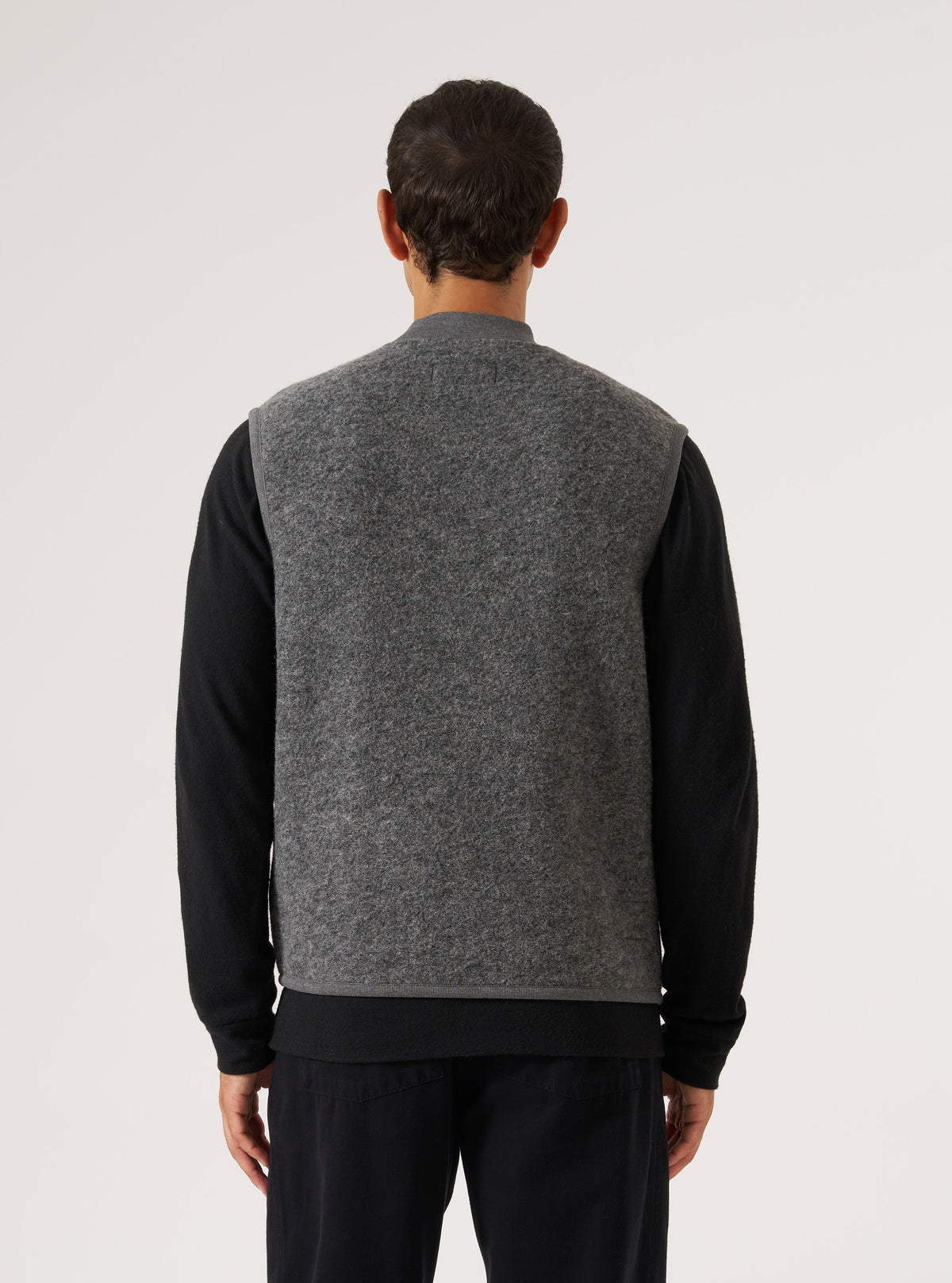 Grey Marl Wool Fleece Zip Waistcoat