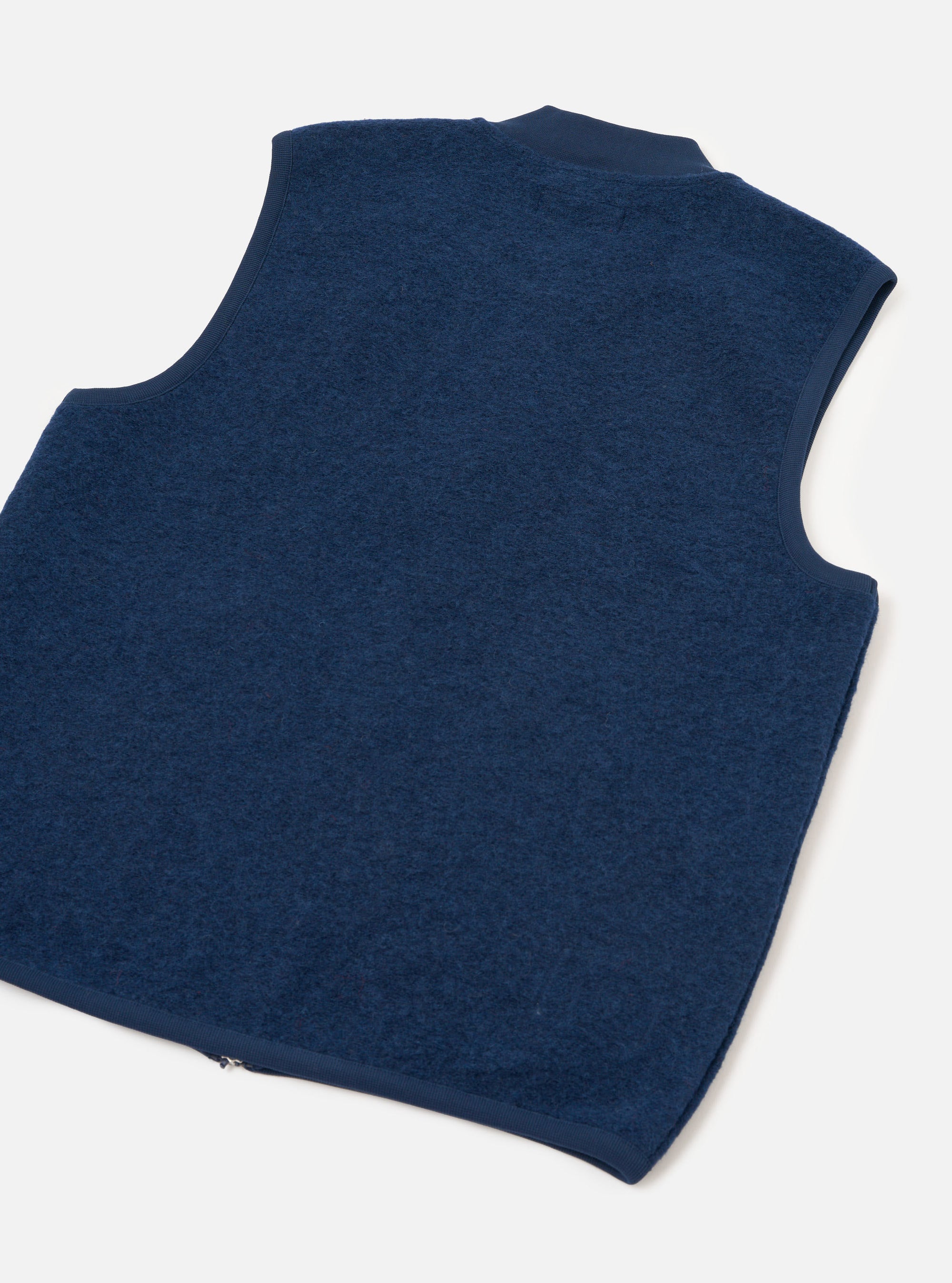 Indigo Wool Fleece Zip Waistcoat