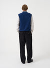 Indigo Wool Fleece Zip Waistcoat