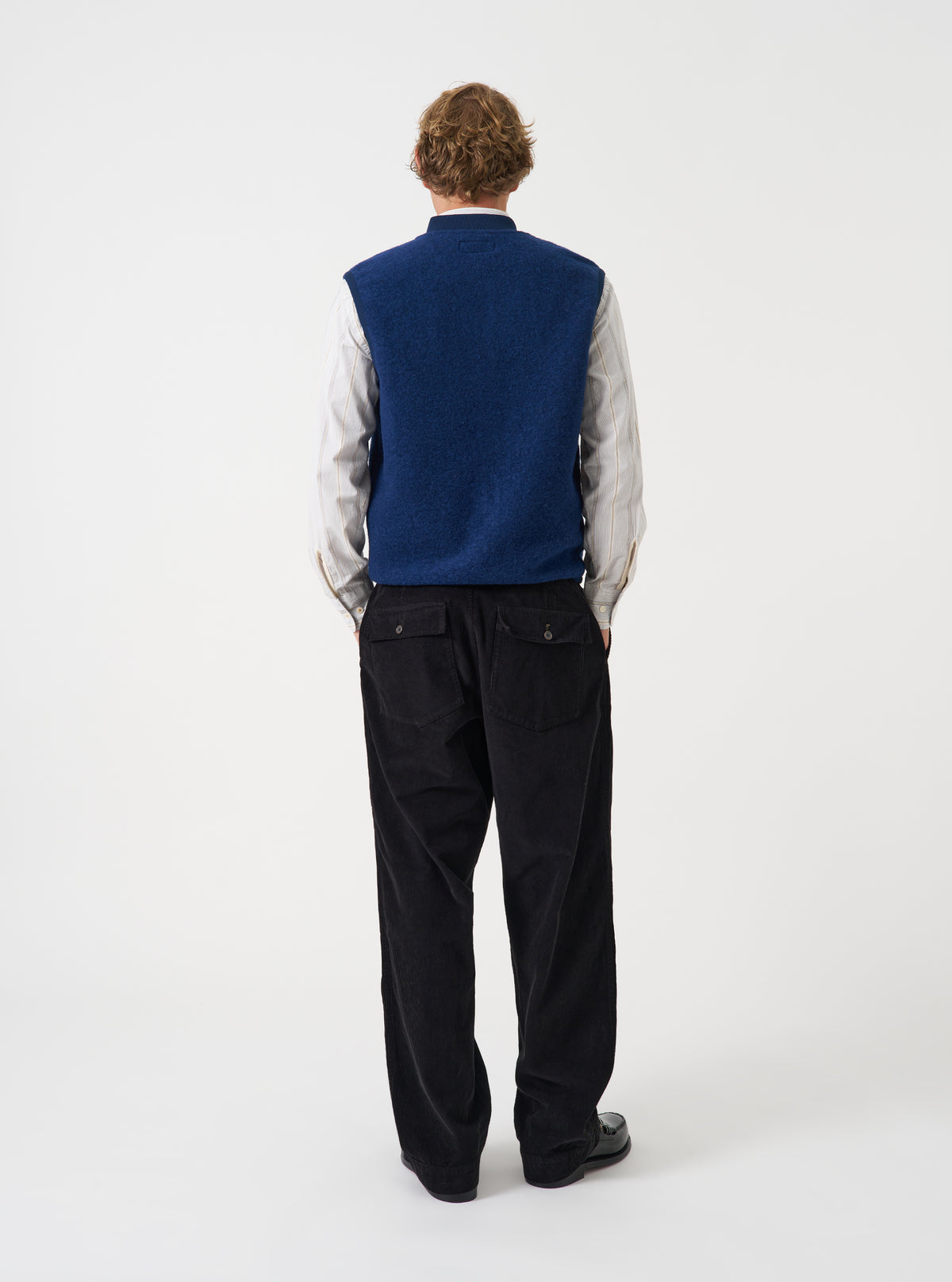 Indigo Wool Fleece Zip Waistcoat