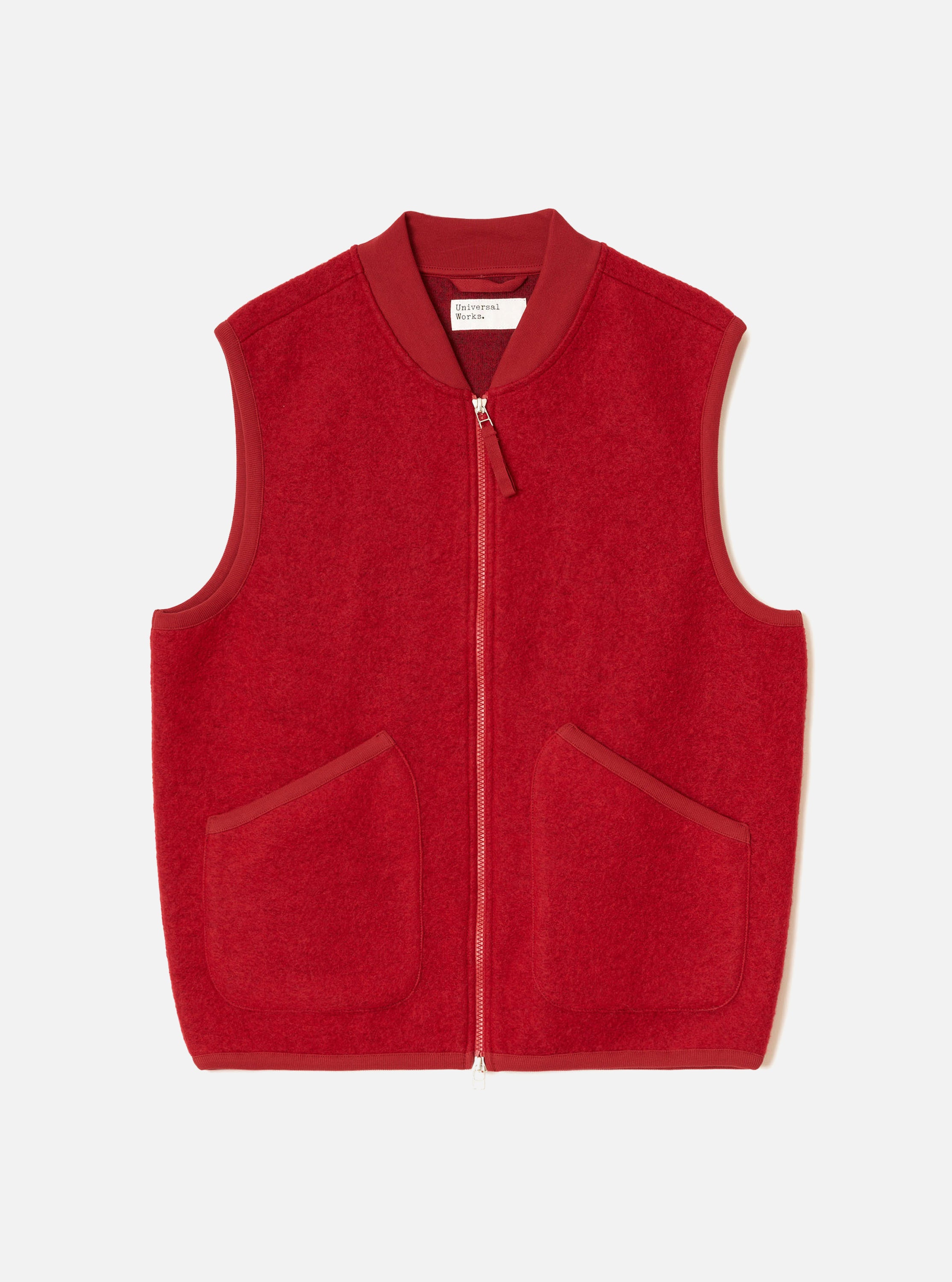 Men's Black Wool Fleece Zip Waistcoat – Universal Works