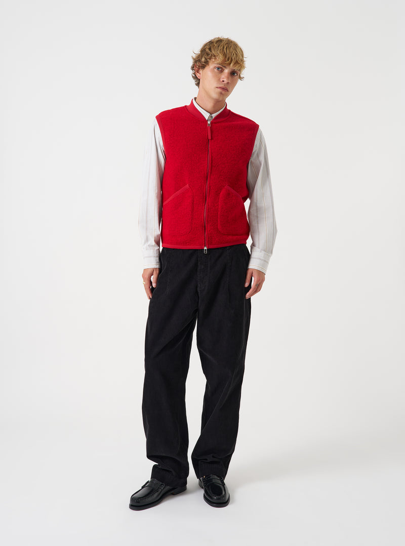 Scarlet Wool Fleece Zip Waistcoat