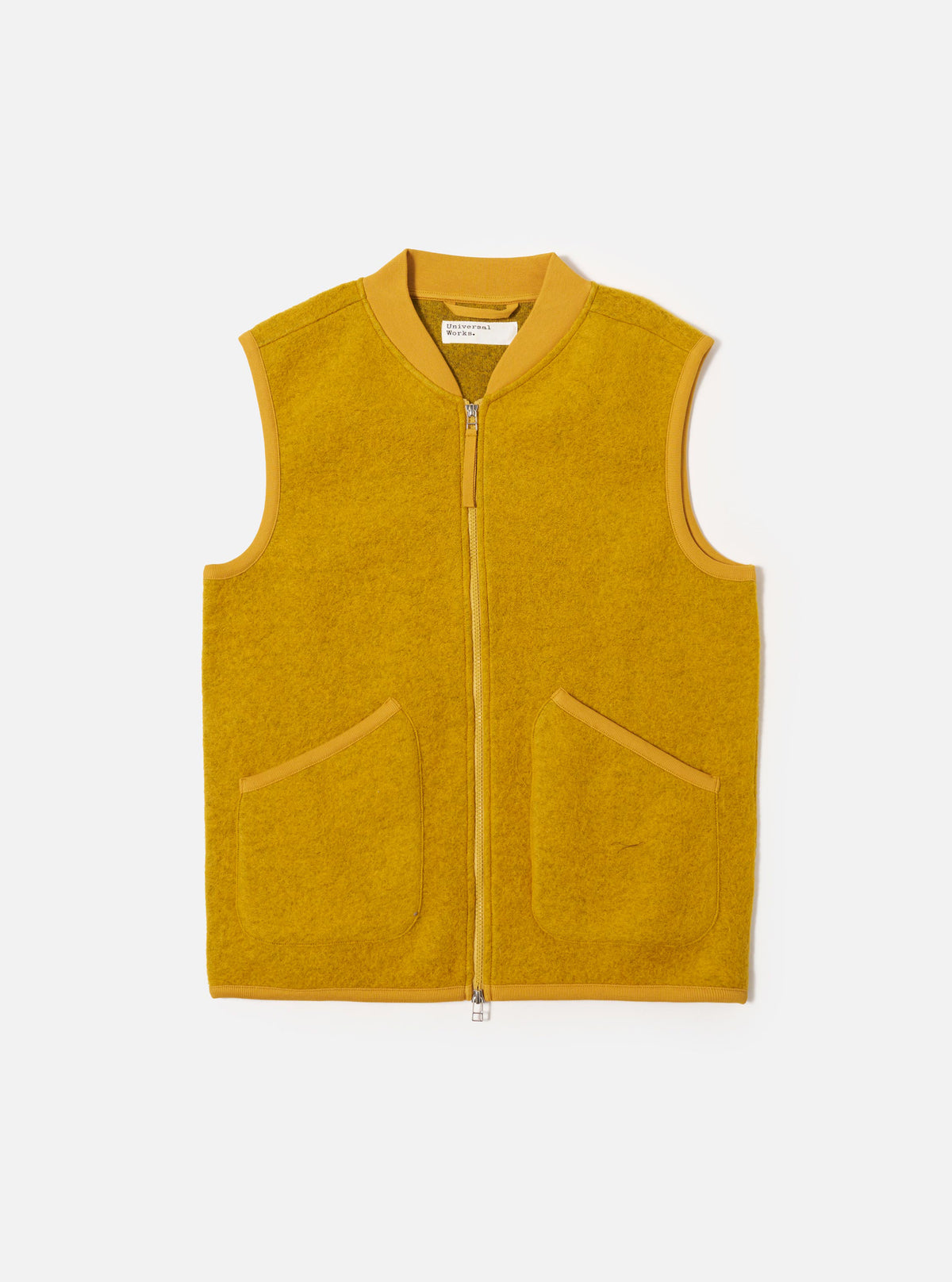 Men's Yellow Wool Fleece Zip Waistcoat – Universal Works