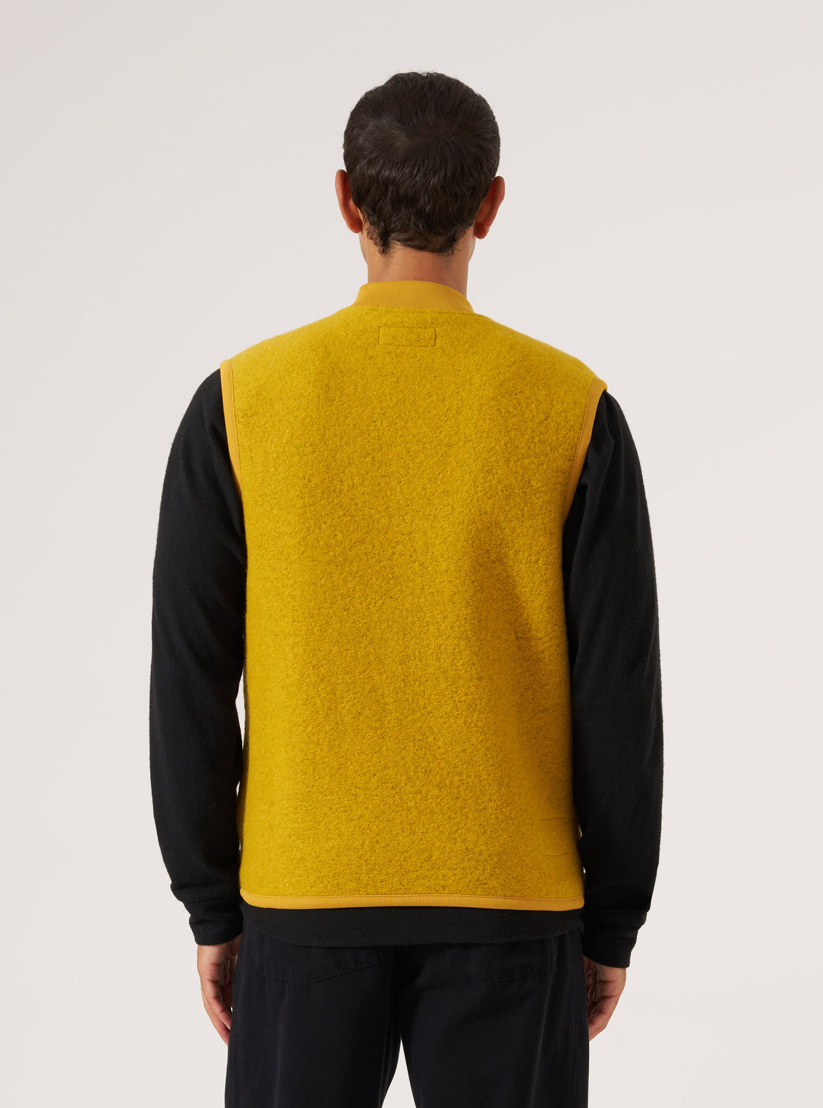 Yellow Wool Fleece Zip Waistcoat