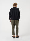 Black Wool Fleece Cardigan