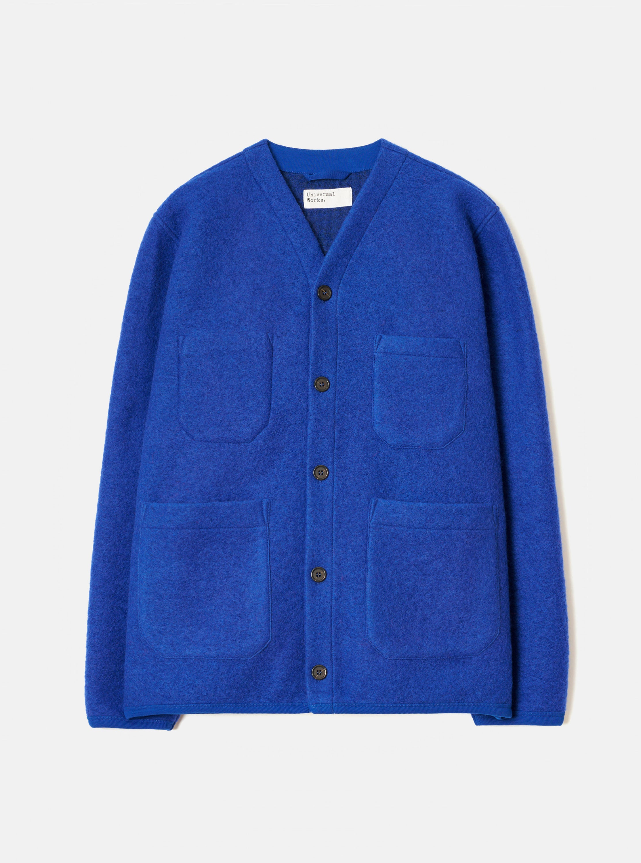 FANTASTICS 7th ANNIVERSARY カーディガン M ブルー Men's Blue Wool Fleece Cardigan – Universal Works
