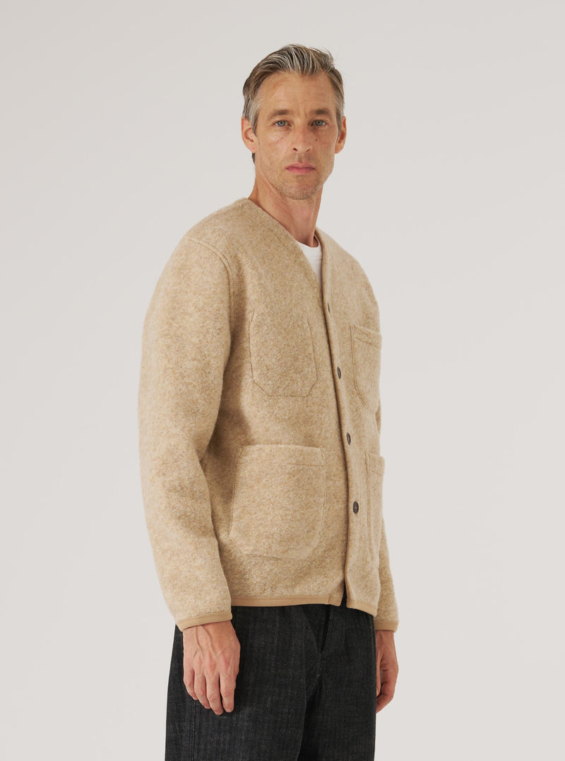 Fawn Wool Fleece Cardigan