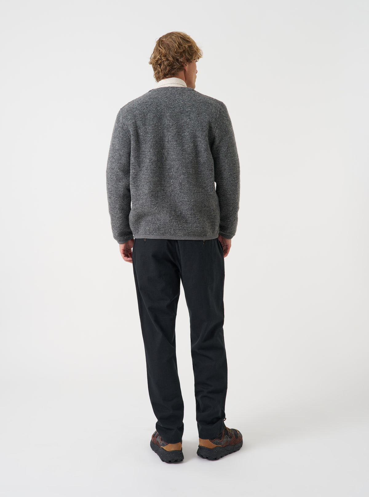 Grey Marl Wool Fleece Cardigan
