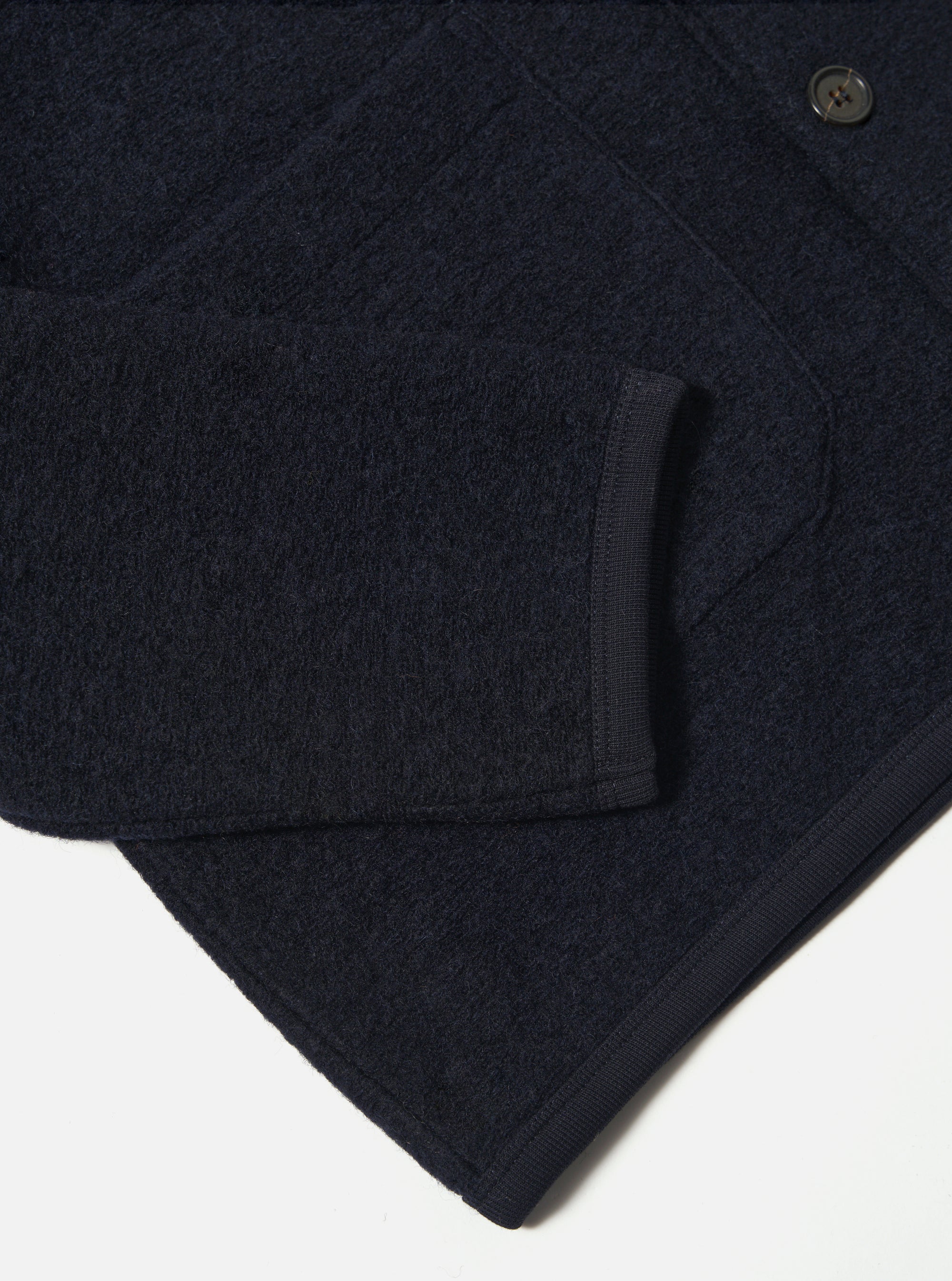 Navy Wool Fleece Cardigan