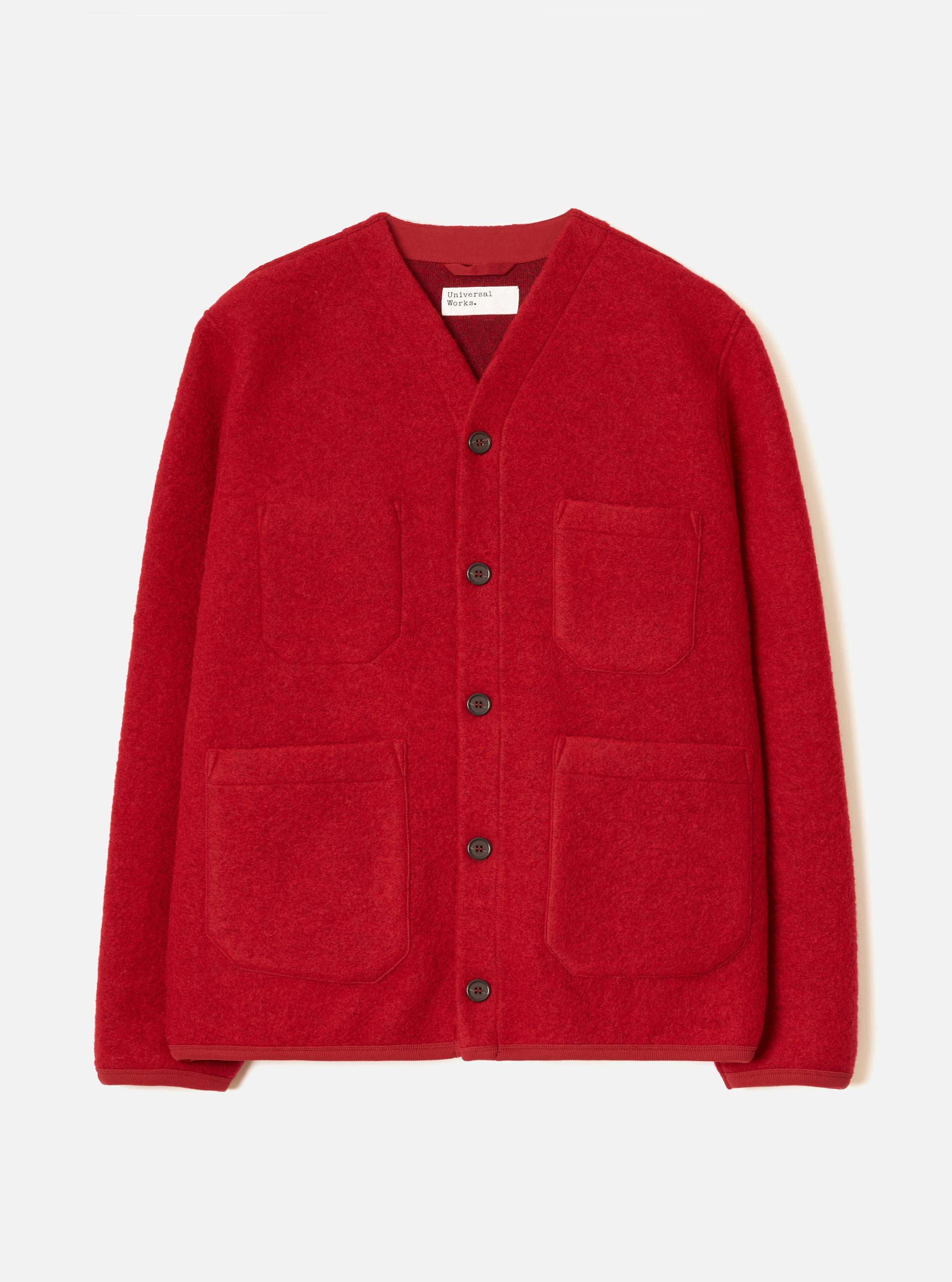 Men's Scarlet Wool Fleece Cardigan – Universal Works
