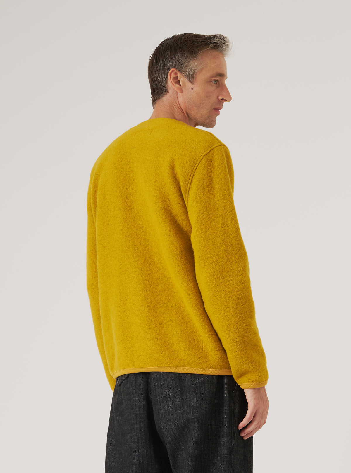 Yellow Wool Fleece Cardigan