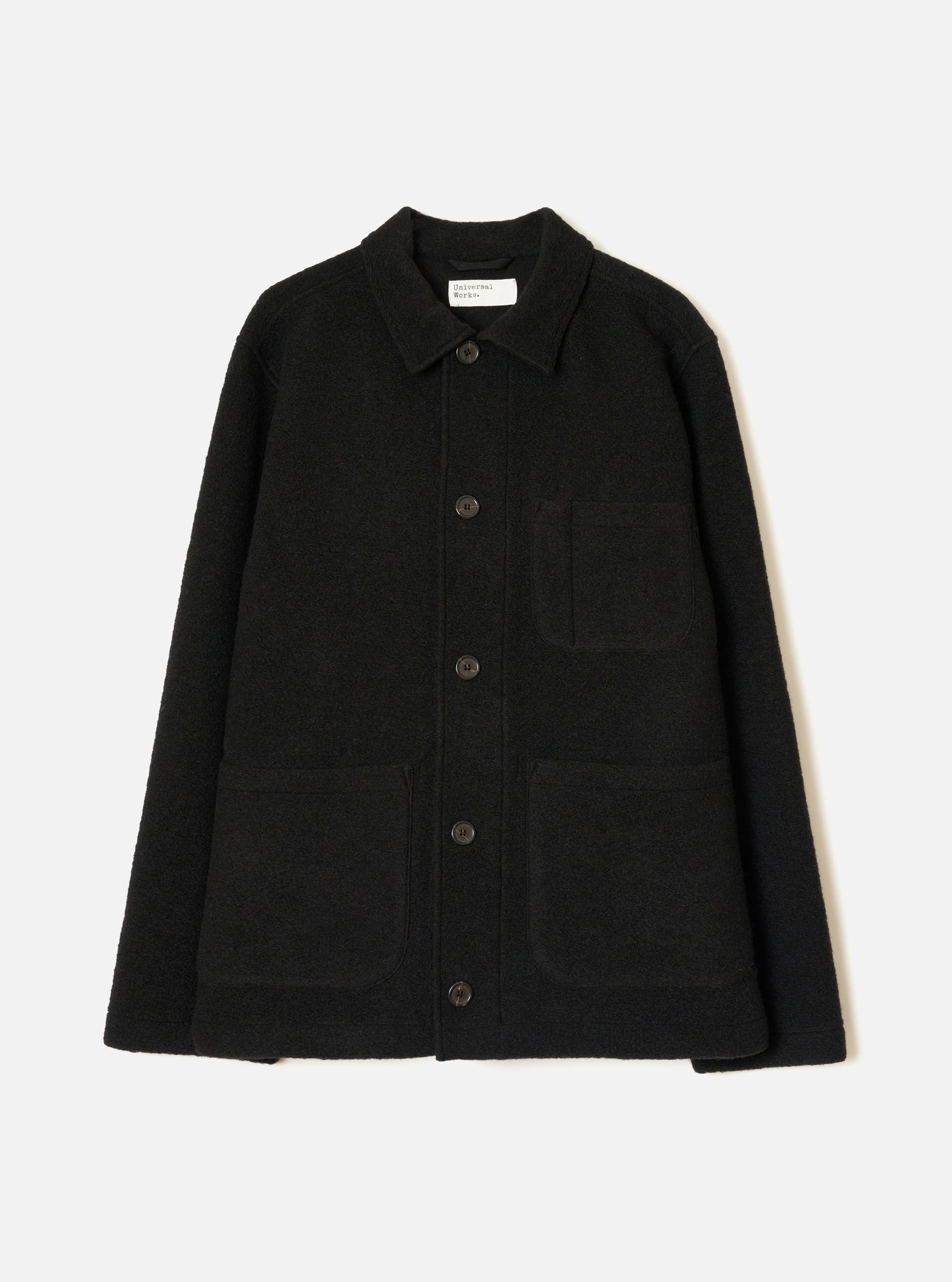Black Wool Fleece Field Jacket