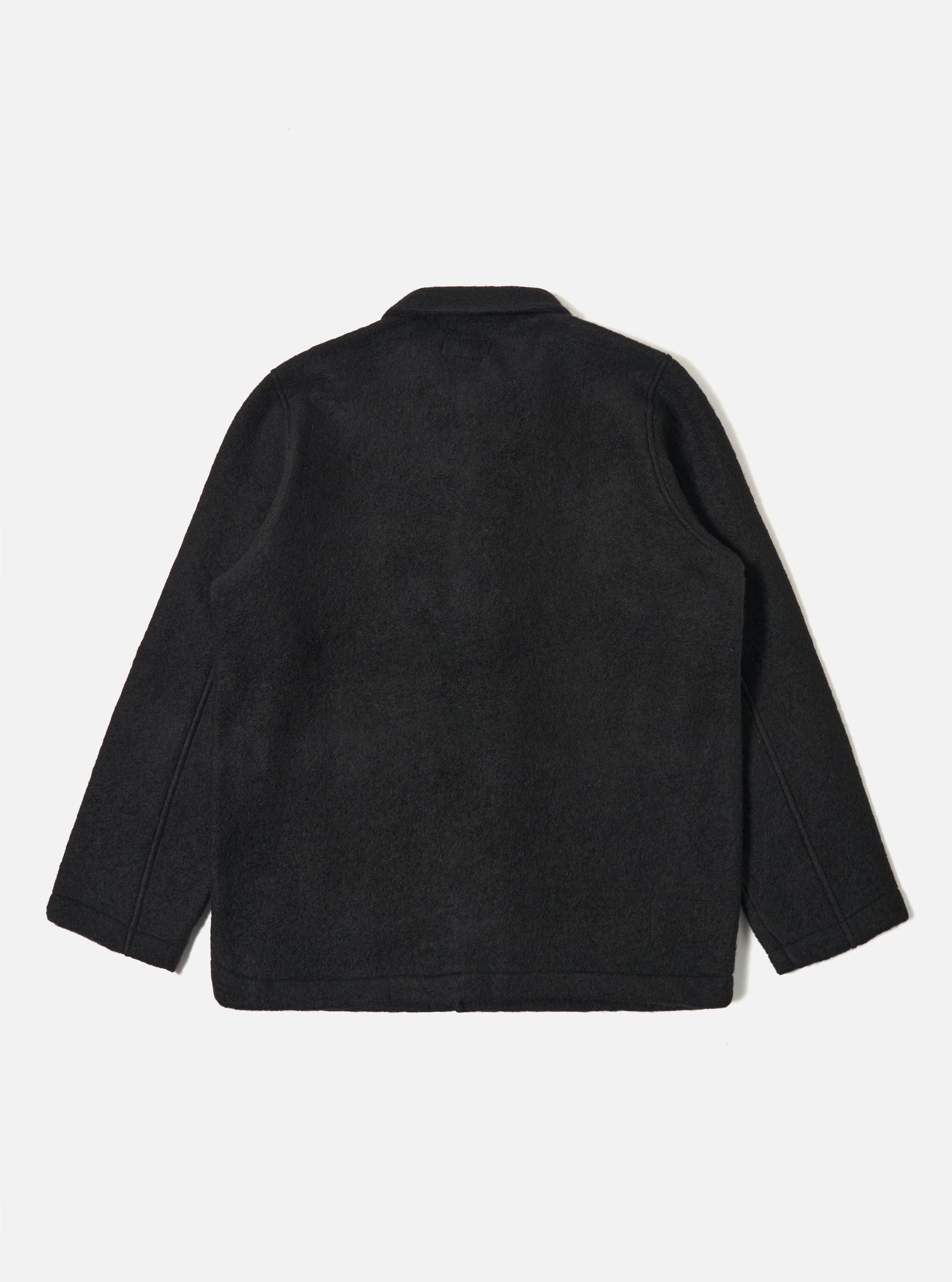 Black Wool Fleece Field Jacket