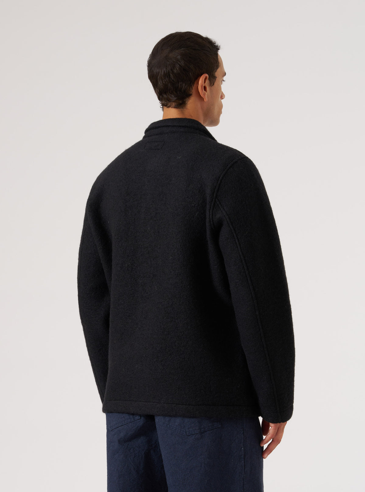 Black Wool Fleece Field Jacket