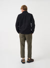 Black Wool Fleece Field Jacket