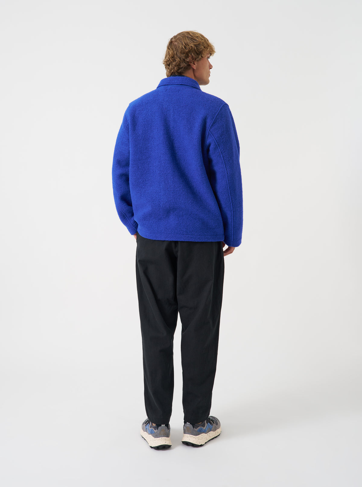Blue Wool Fleece Field Jacket