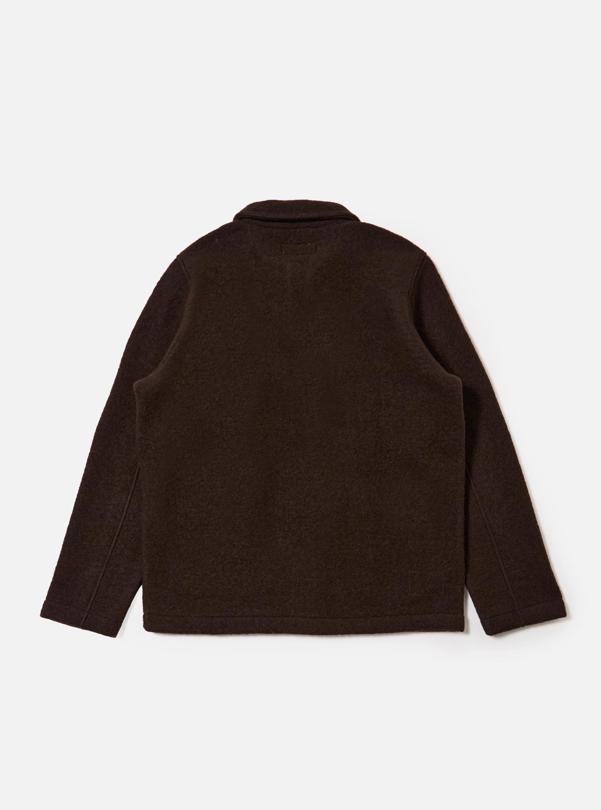 Brown Wool Fleece Field Jacket
