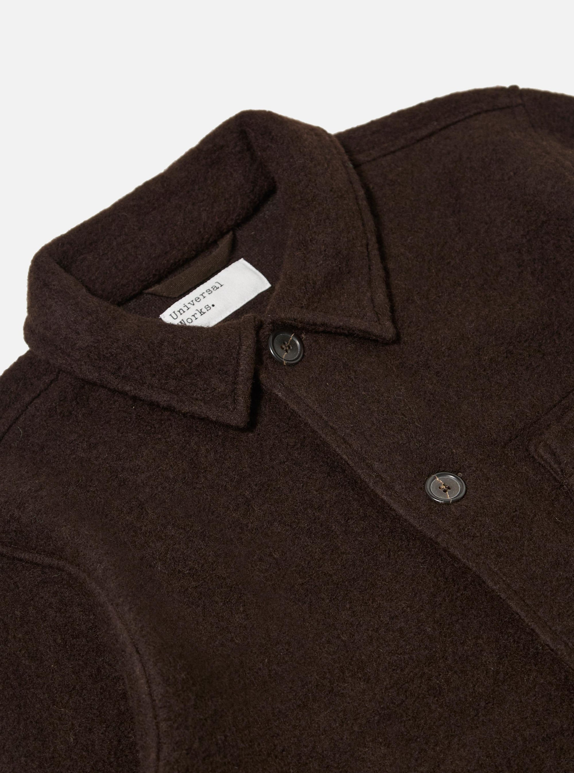 Brown Wool Fleece Field Jacket
