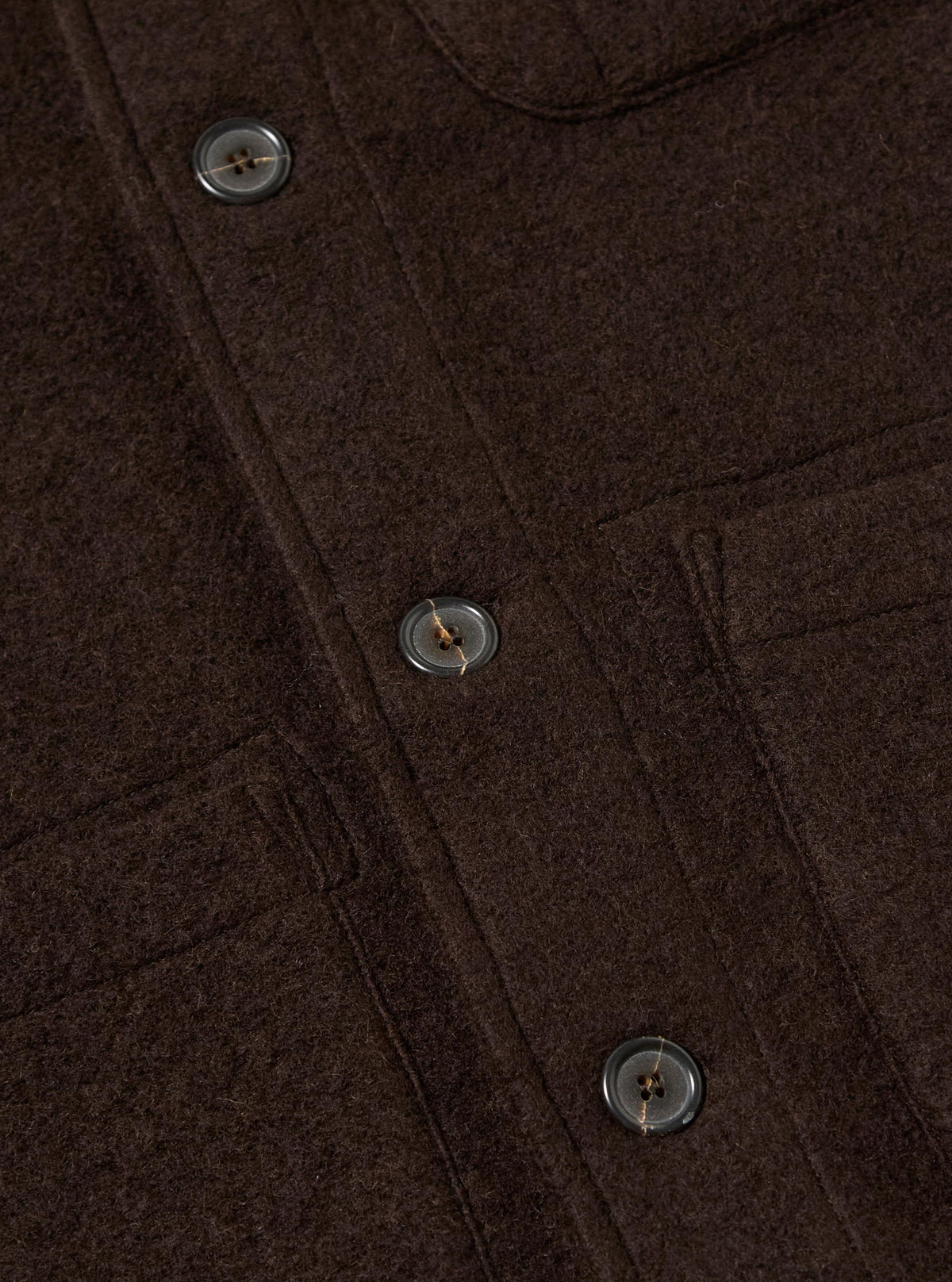 Brown Wool Fleece Field Jacket