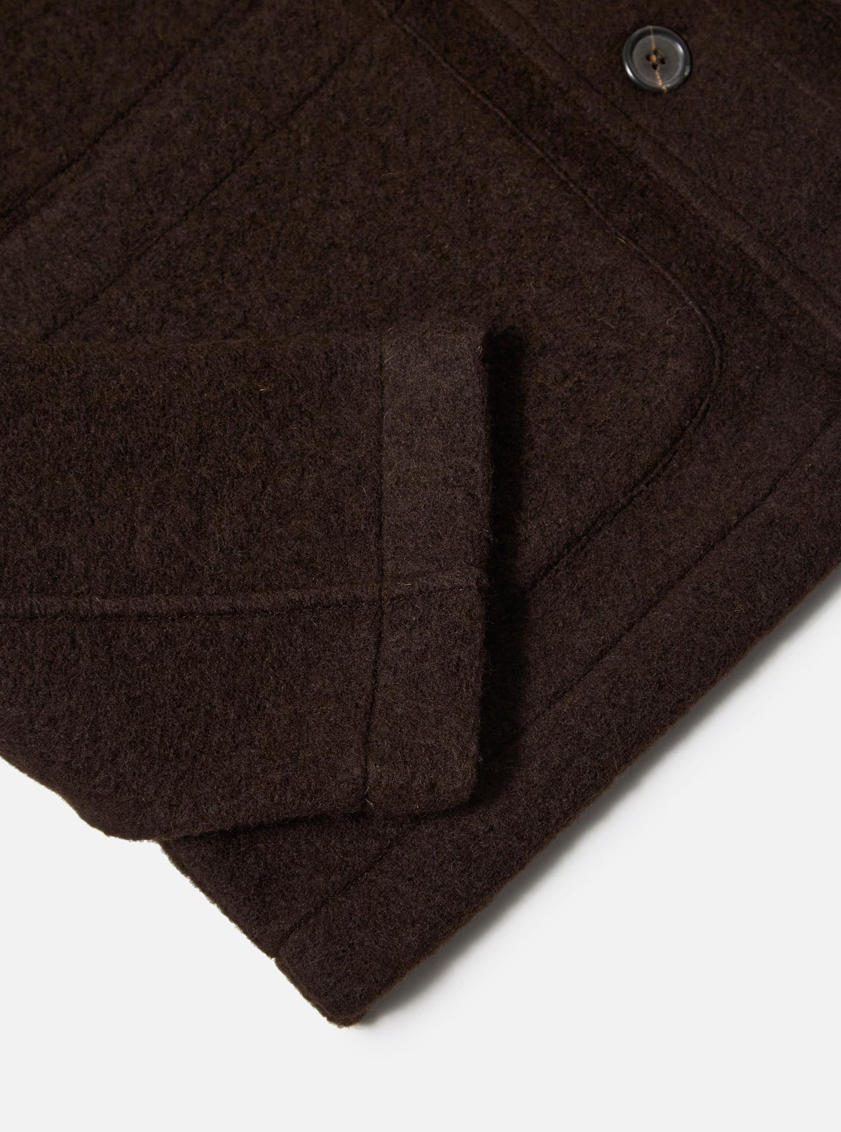 Brown Wool Fleece Field Jacket