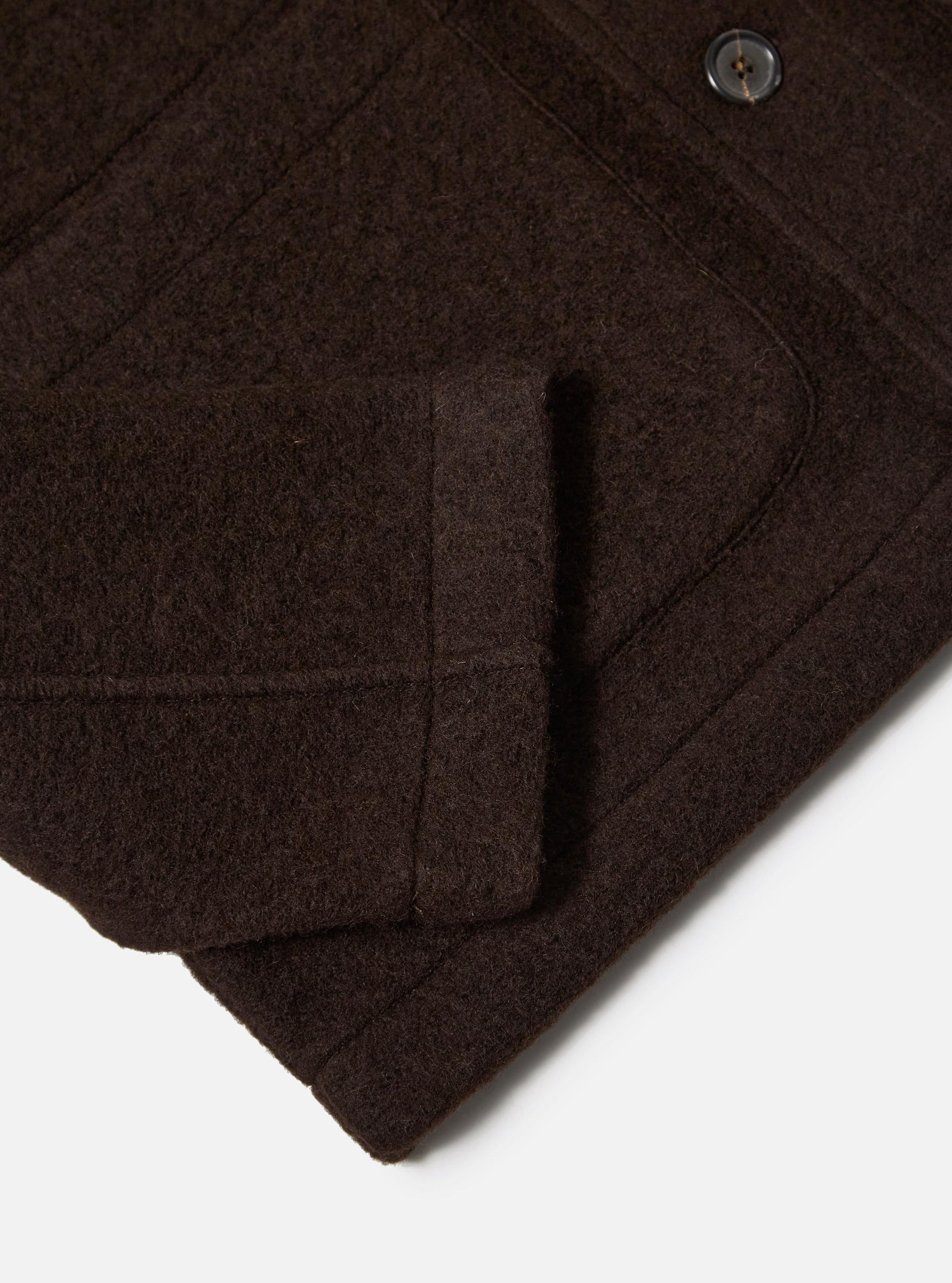 Brown Wool Fleece Field Jacket