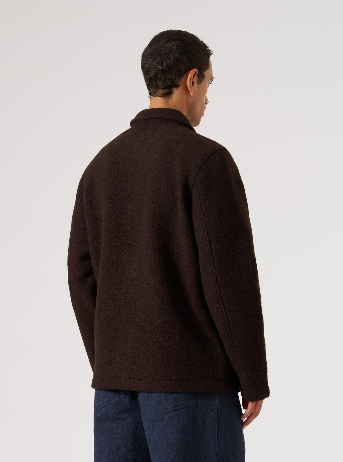 Brown Wool Fleece Field Jacket