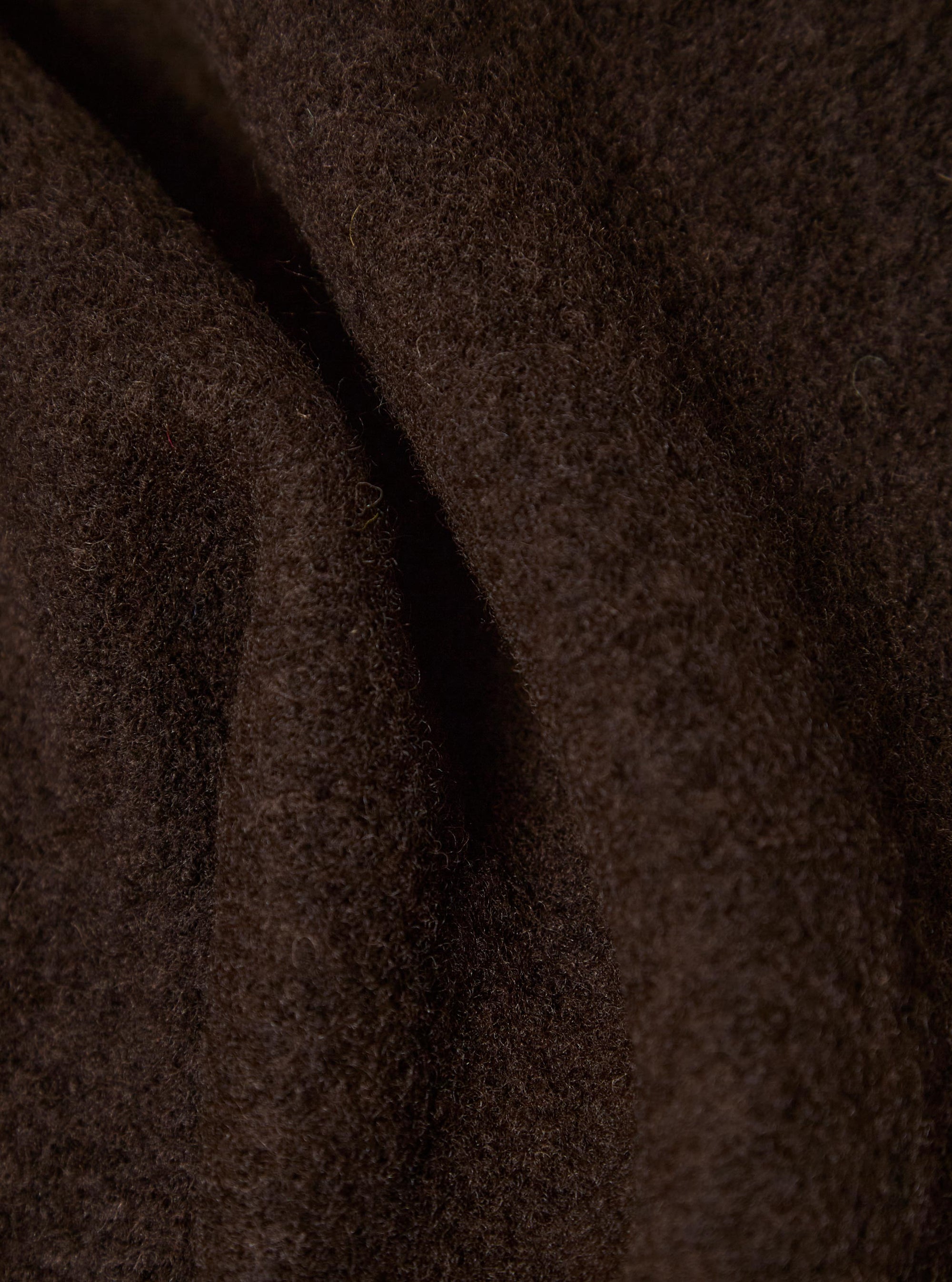Brown Wool Fleece Field Jacket