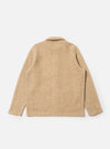 Back view of the Fawn Wool Fleece Field Jacket on a white background. The jacket is a light tan color and appears to be made of a soft, woolly material.