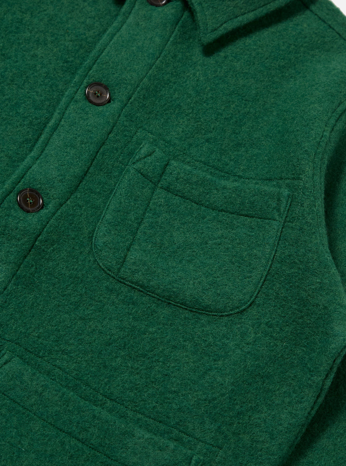 Green Wool Fleece Field Jacket