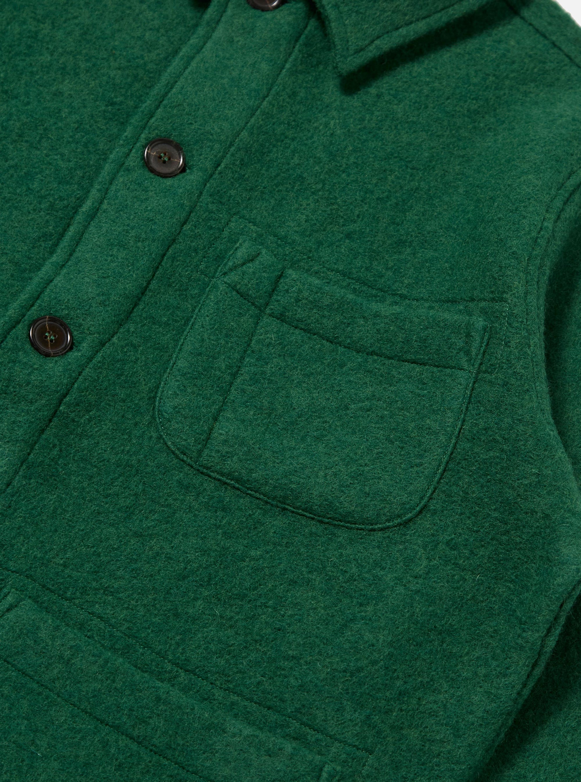 Green Wool Fleece Field Jacket