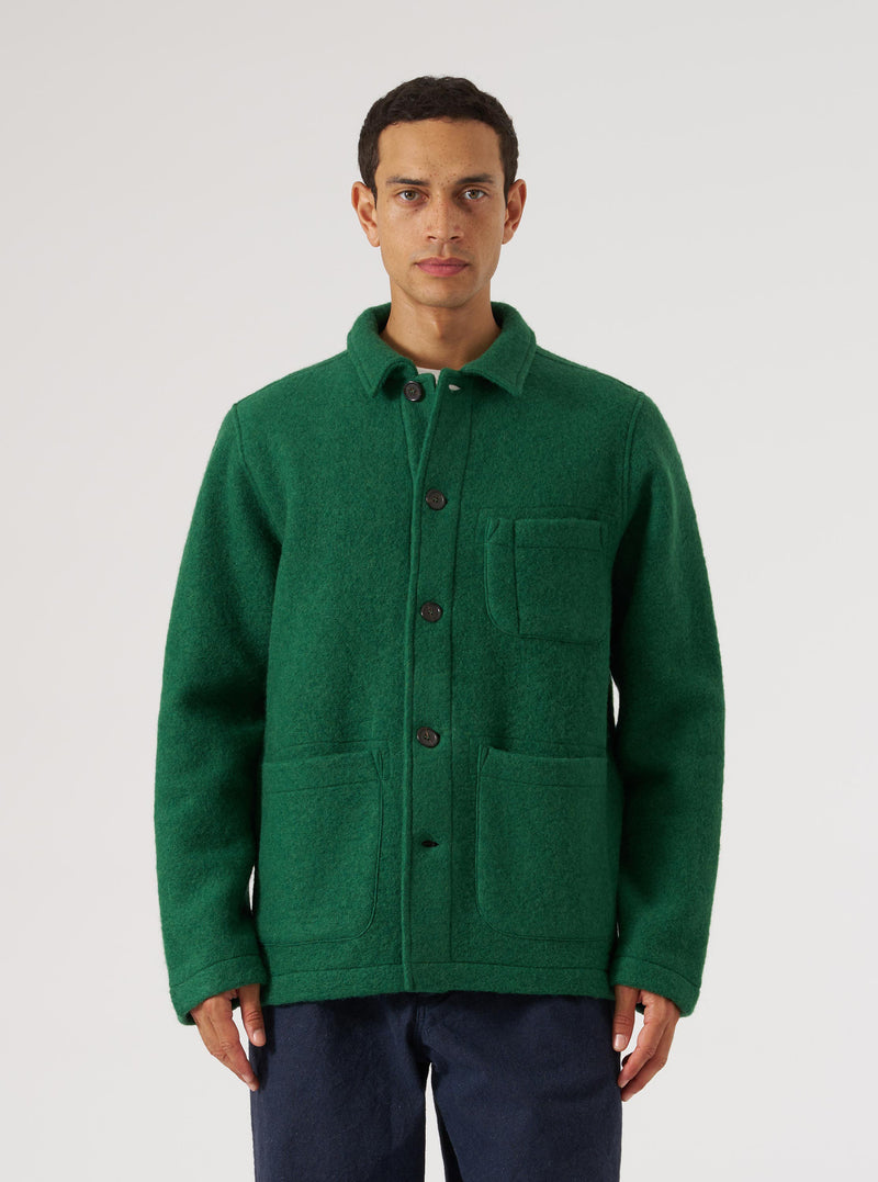 Green Wool Fleece Field Jacket